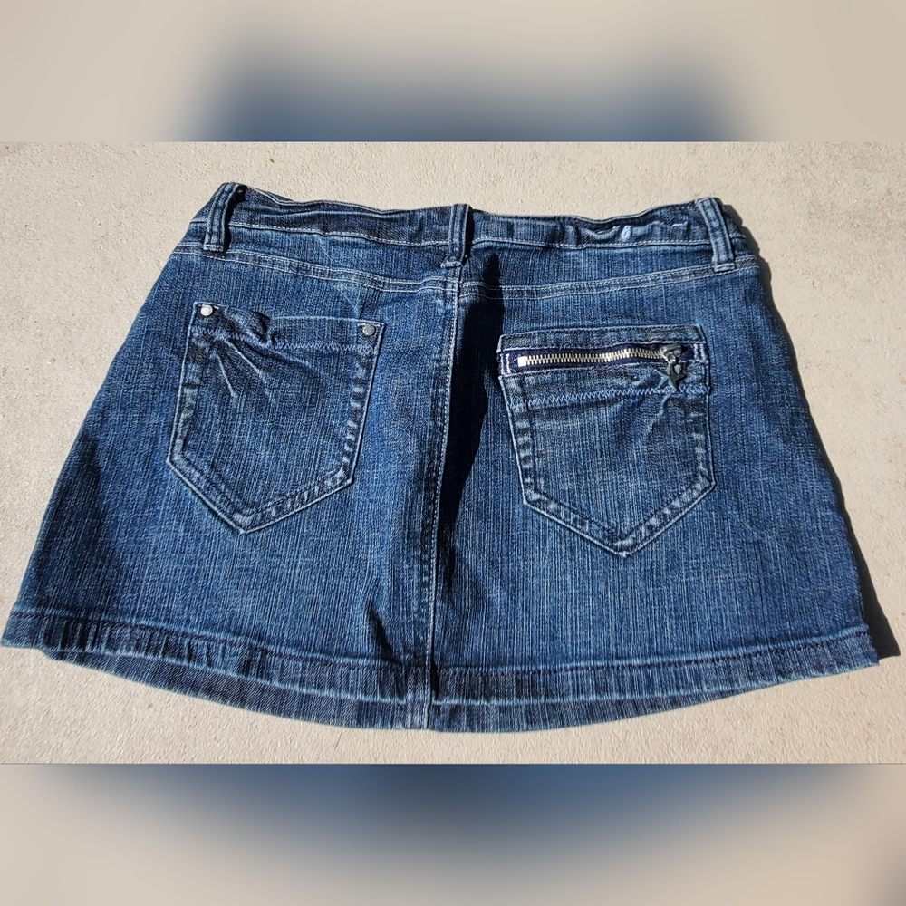 Star Zippered DENIMN Mini Skirt size Large Y2K Fashion - Picture 4 of 8